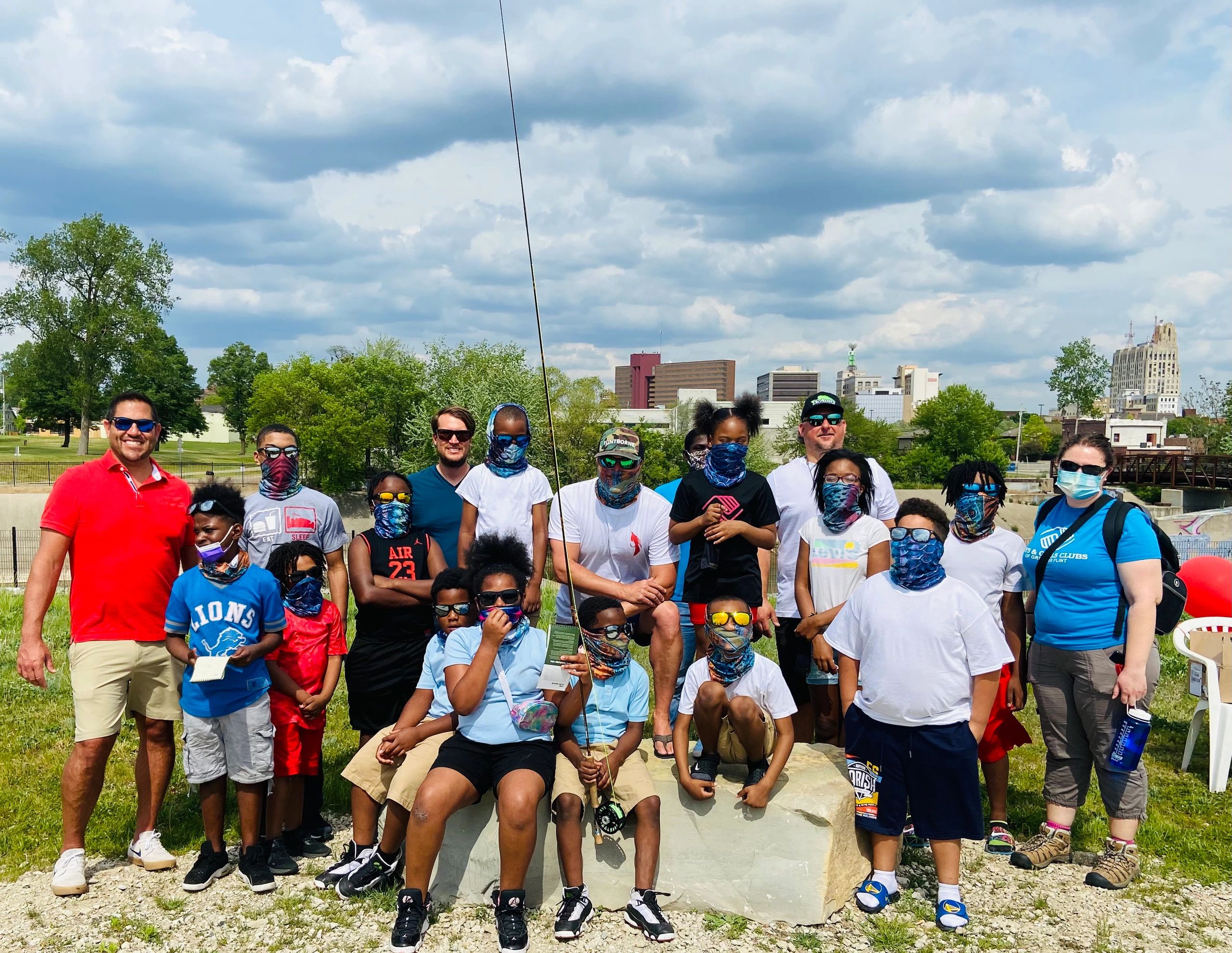 Kids fishing fly flint