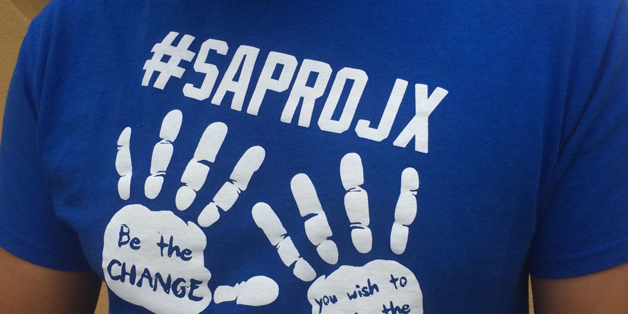 SAProjx logo on t-shirt