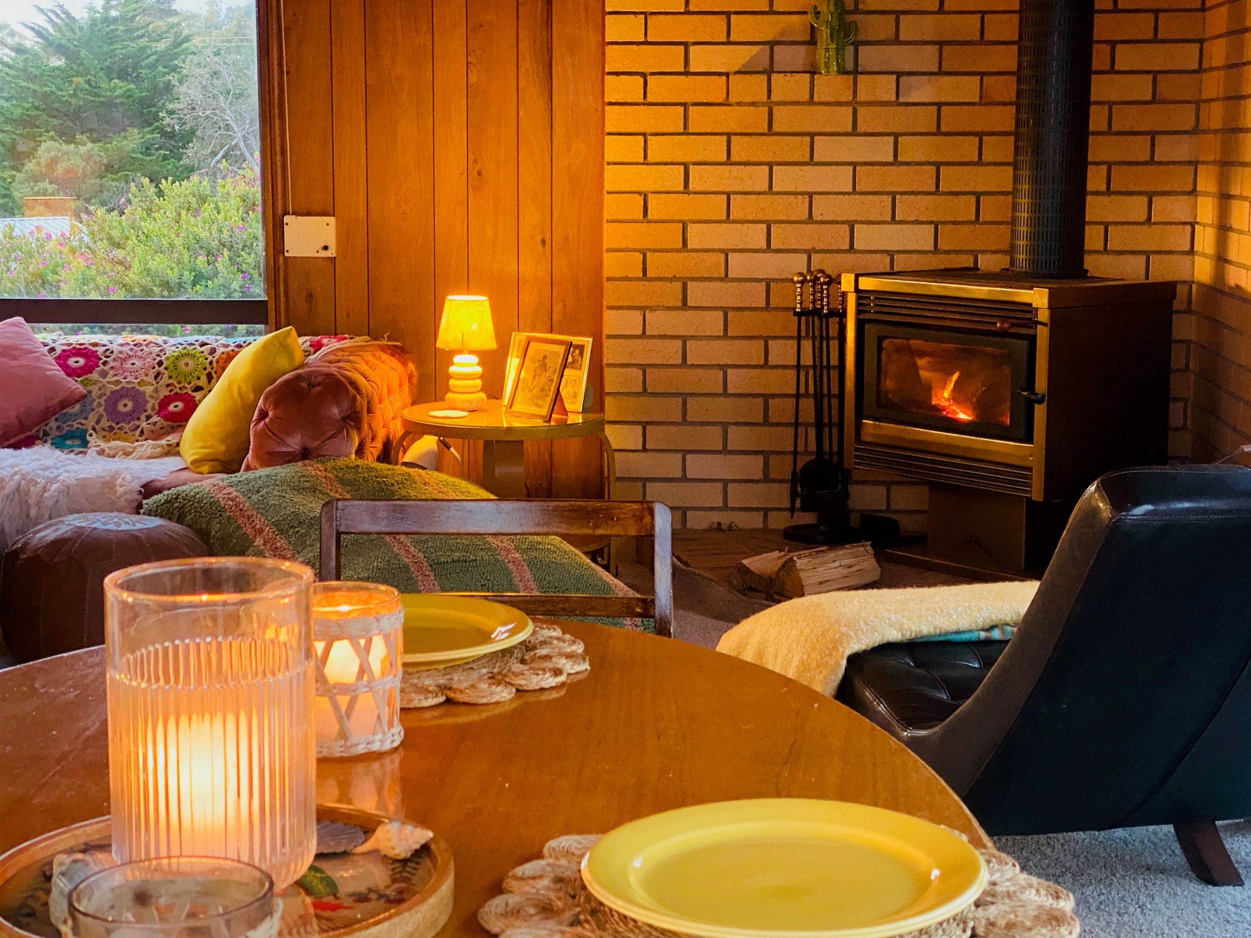 Cosy Woodfire Evening IdleWild Freycinet Swansea