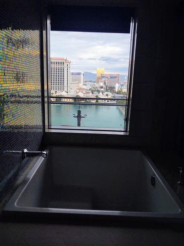 Japanese soaking tub in our room at The Cosmpolitan in Las Vegas.