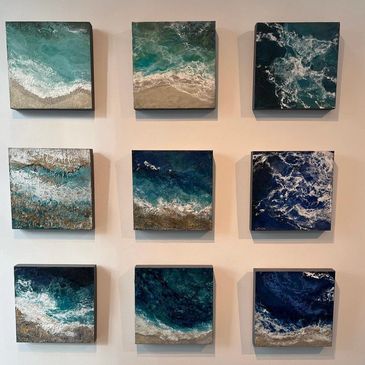 SEASCAPES 12'' X 12''  FROM MY SHOW LAND AND SEA  Koyman Galleries Ottawa ON Canada