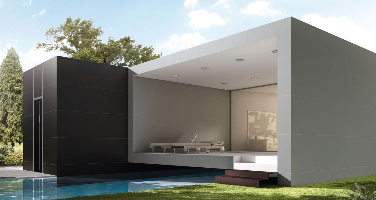 Coverlam large format tiles for wall and floors. Produced by Spanish Tile Factory Grespania.