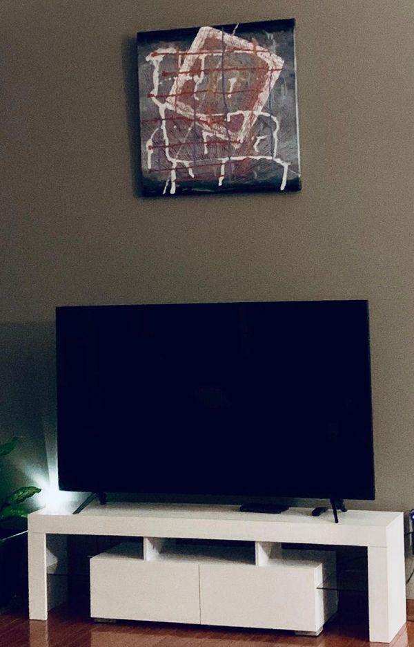 Abstract Box in Box in habitat, 30" x 30" canvas and acrylic