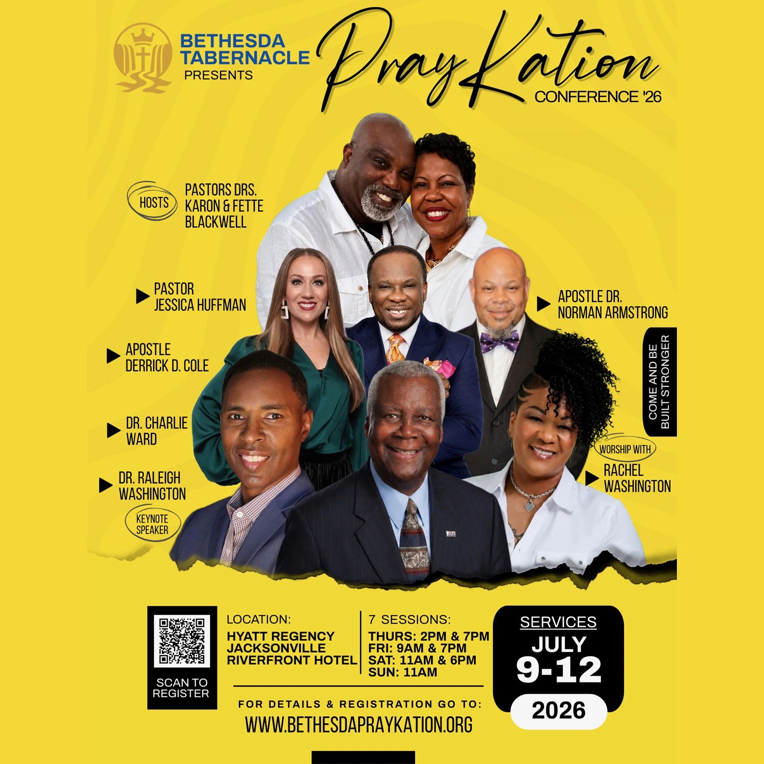 Bethesda Tabernacle PrayKation Conference 2026 with speakers and worship leaders.