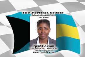 Bahamian Passport & Visa information. 35 x 45mm. The Portrait Studio, tps242.com Nassau Bahamas