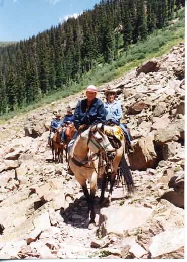 Guests on the Continental Divide in the Weminuche Wilderness Colorado.