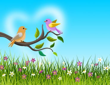 Birds Heart cloud-MAALAPIX-4559046-11x- Floral Flowery Birds Affair Casal heart love Valentine's