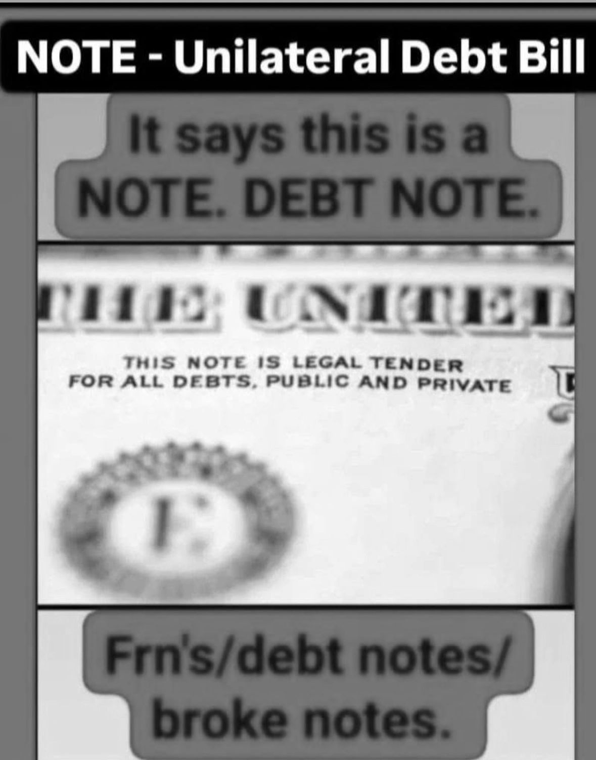 Close-up of a federal note specifying its legal tender status.