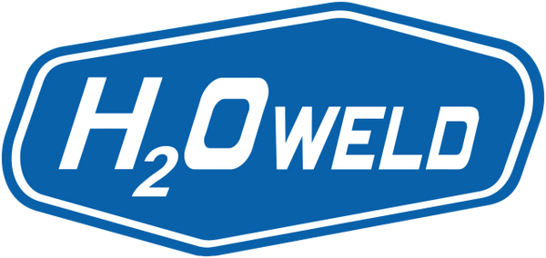 Blue logo with white lettering reading 'H20weld'