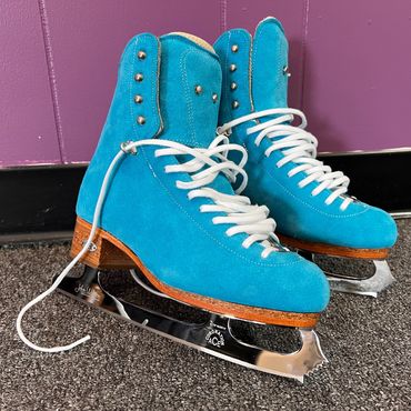 Custom Riedell Boots in Peacock Blue