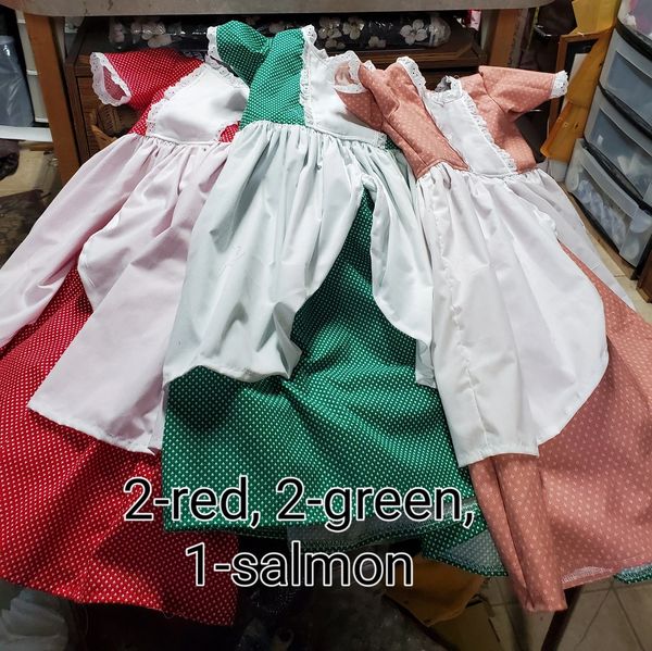 Little Girl Dress, Cotton, Button Back Size 2