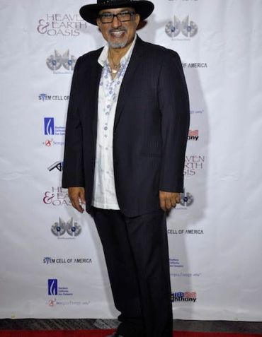 A man with black hat