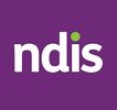 Logo of NDIS with a purple background and white text.