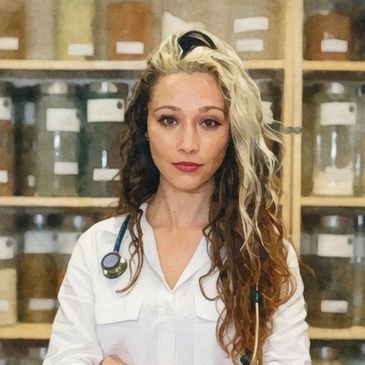 Confident female doctor with stethoscope in a clinic or pharmacy.