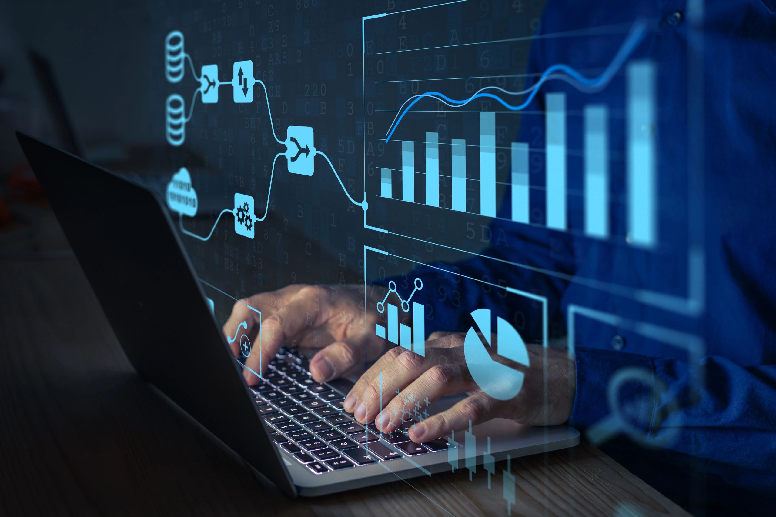 A professional working in data analysis