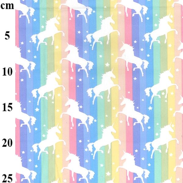 Multicoloured Unicorn cotton fabric