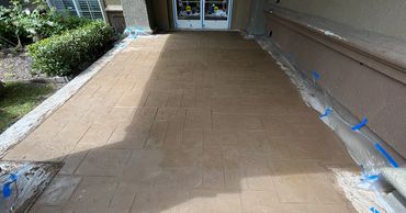 Ivy Park Senior Living, Mission Viejo, CA. Elite Crete texture pave stamped overlay. #bigoflooring