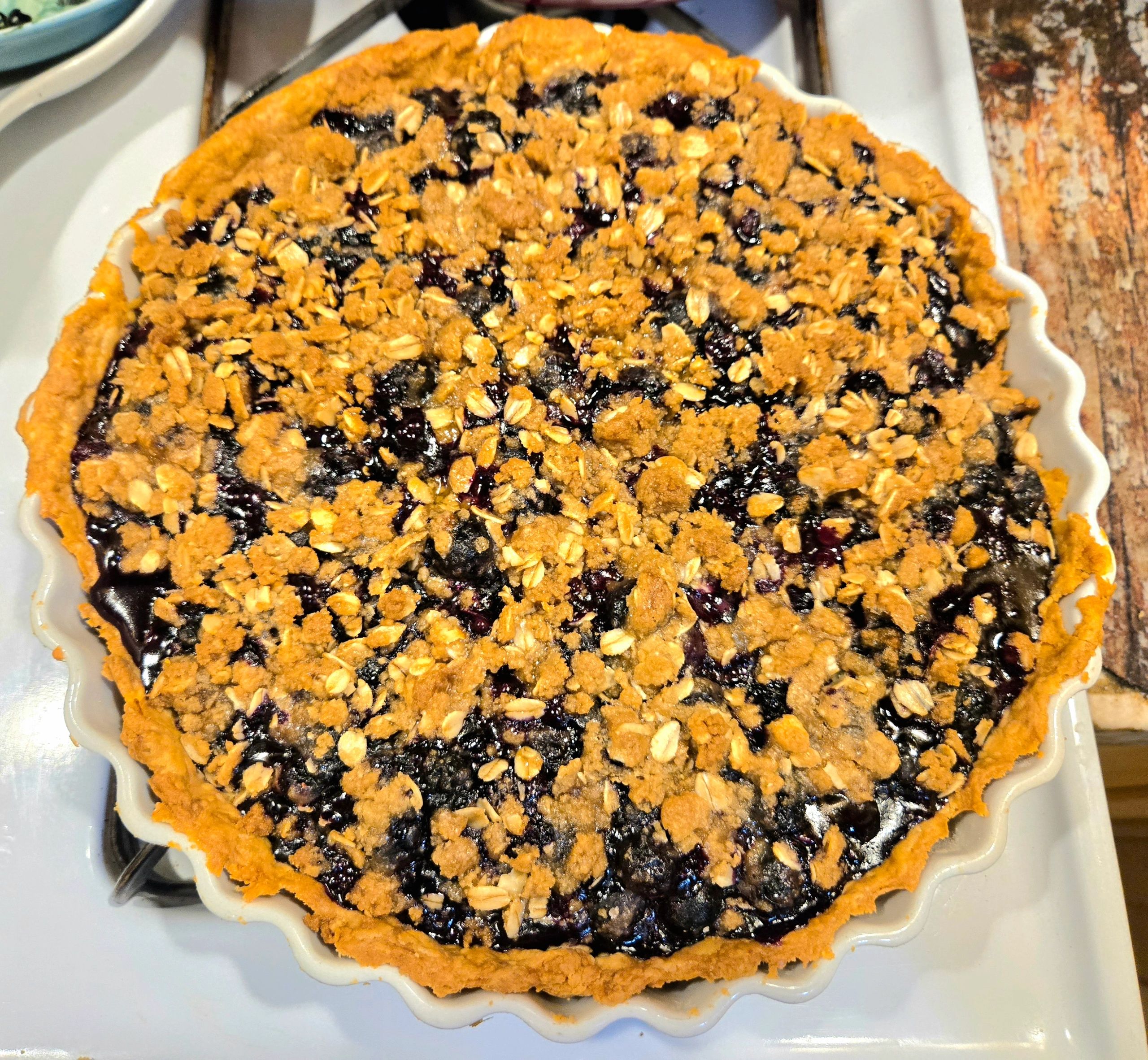 Blueberry Crumb Pie w homemade sourdough crust