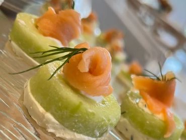cucumber canape with smoked salmon