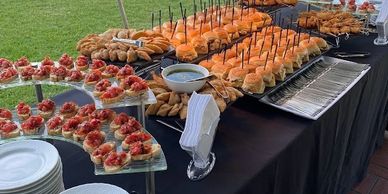 hors doeuvres for a riverside wedding