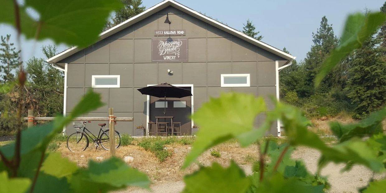 An old converted barn that is the front of Nagging Doubt Winery