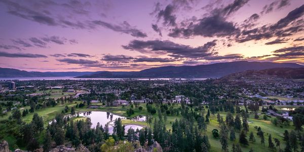 Scenic aerial image of Kelowna, British Columbia