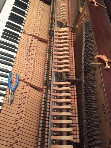 Console piano getting new hammers