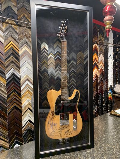 INXS Signed Guitar Custom Framed MQ101.com