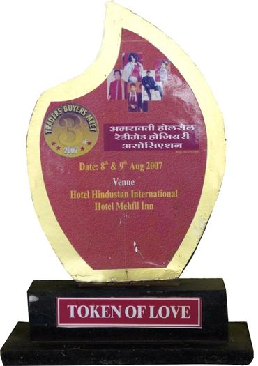 Token of Love Award given in honor to Yashshree Bhave