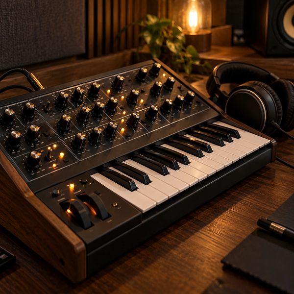 Analogue synthesizer and headphones