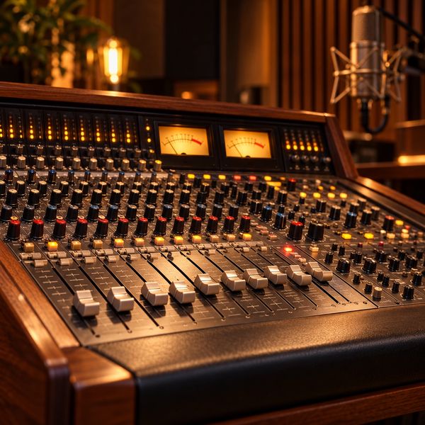 Mixing console and studio microphone