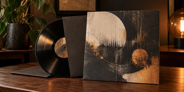 Vinyl record with abstract cover artwork