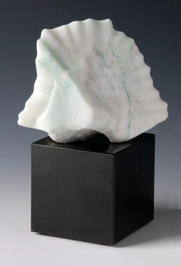 CO Yule Marble sculpture. fan shaped like a sea shell