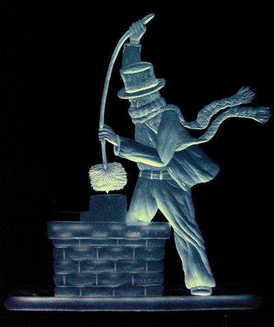 Chimney Sweep hand engraved by Catherine Miller
Frabel International Glass Competition - Finalist.
