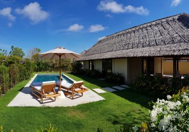 Swimming pool construction in a Bali villa by Bali contractor GHS