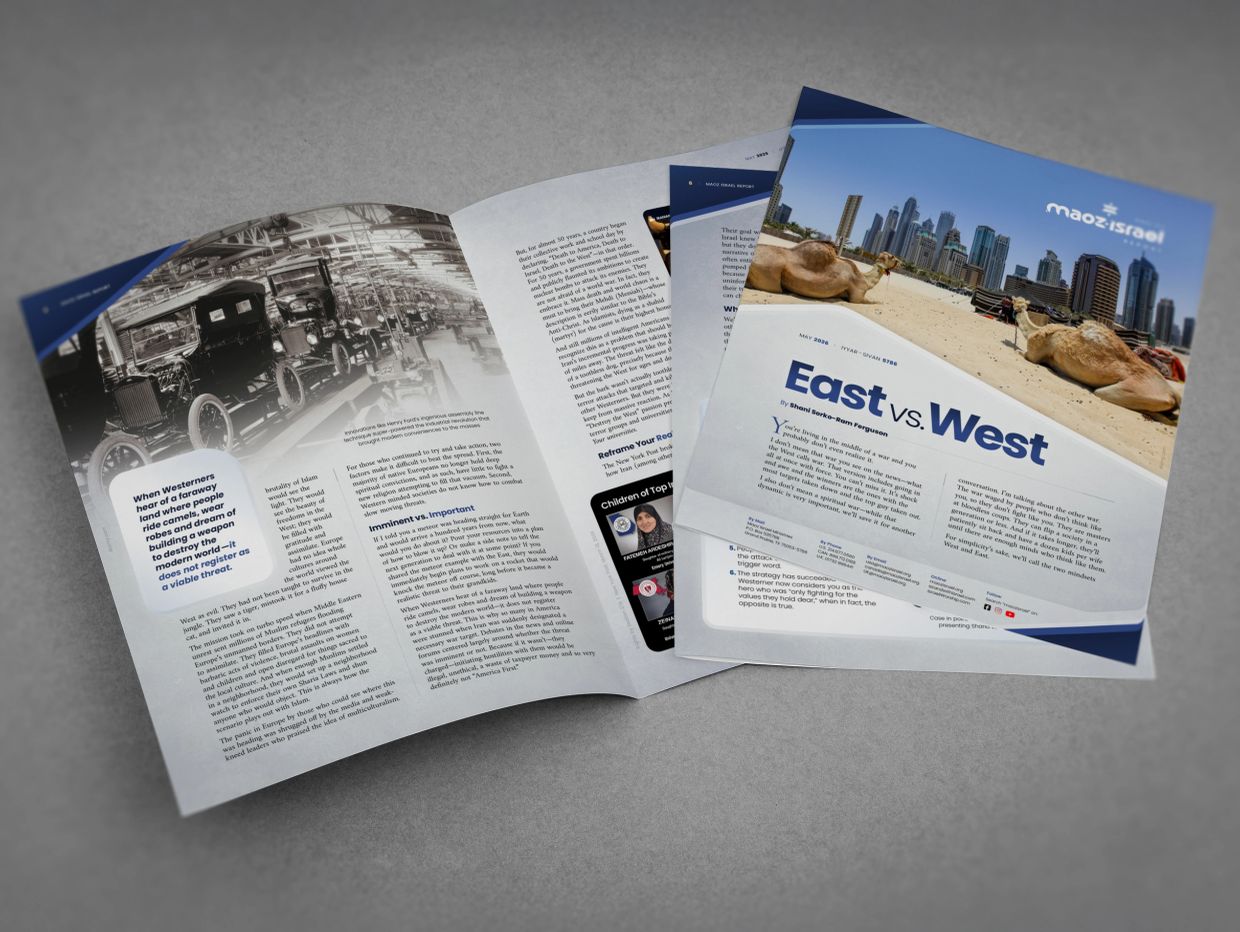 Open magazine showing historical and cultural articles.