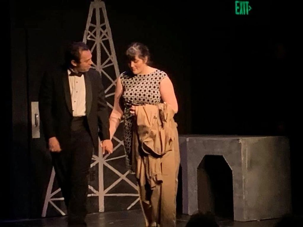 Actors Brandon Prentiss and Brienna Notaro in CRUDE-The Climate Change Musical.