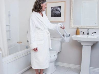 Extra safety grab bars and specialty bars can be mounted in other areas of the house for seniors.