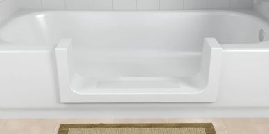 Cleancut bathtub cut out makes a safe step through for step in shower or walk in bathtub.