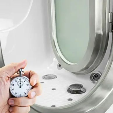 A walk in bathtub will drain quicker than you think with dual 2 inch drains.