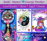 ✨ Cher  The  Magick  ⭐️
(Share)
Reiki  Master 🌀 Tarot  Reader 