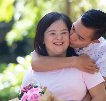 Parent with adult child with developmental disability