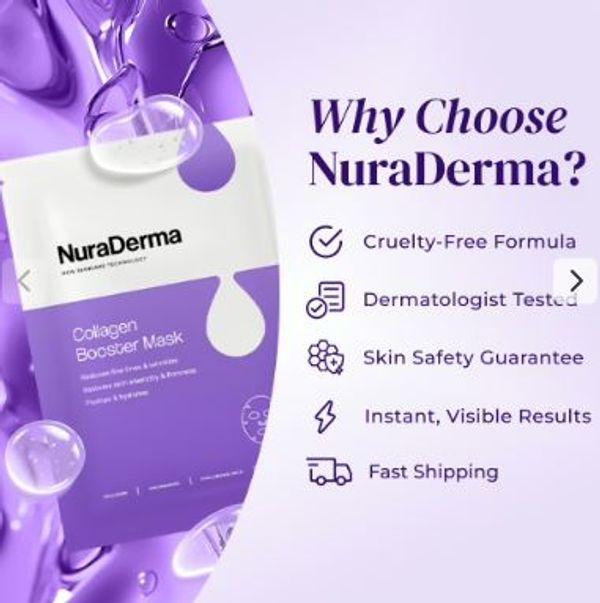 NuraDerma Collagen Booster Mask with cruelty-free, dermatologist tested formula and fast shipping.