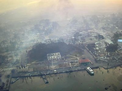Lahaina after the August 2023 wildfires.