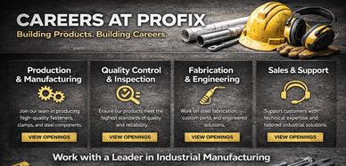 Careers at Profix in production, quality control, fabrication, and sales support.