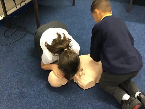 CPR Frist Aid Training medical procedure for children