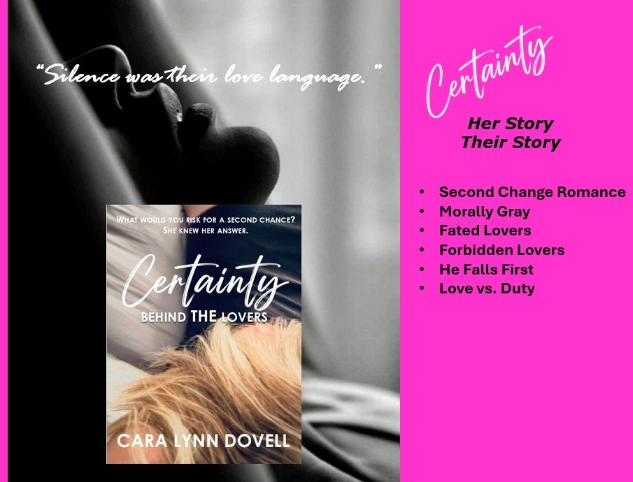 Book cover and story list for "Certainty" by Cara Lynn Dovell.