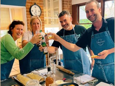 Group photo at cooking school