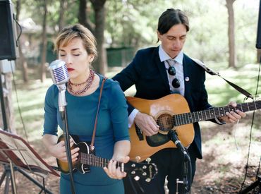Photo by Kelsey & Talon of Feather & Twine. They hired Lonesome Doves to perform at their wedding. 