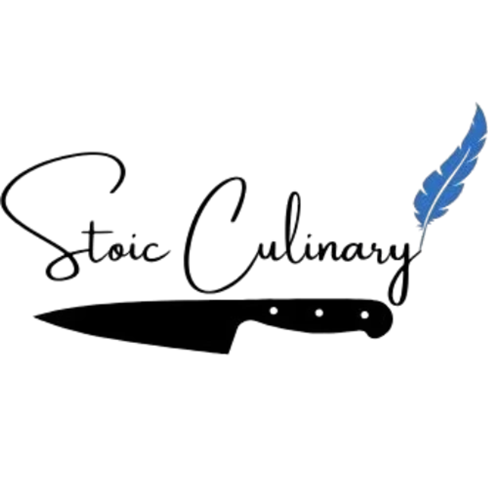 Logo with a quill pen and cursive text.